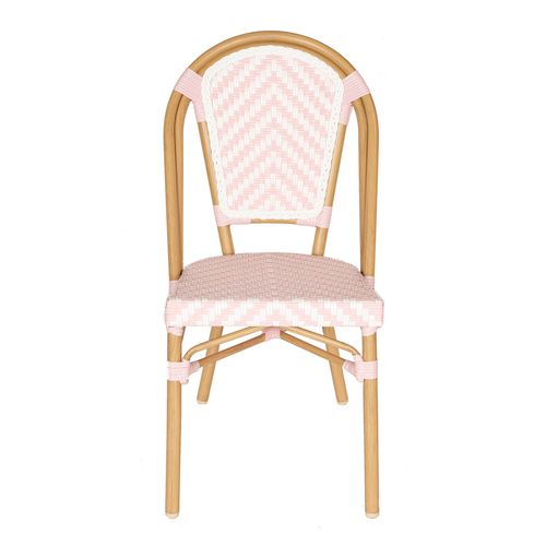 Chaise De Terrasse En Aluminium Et Rotin Synthétique Rose Auteuil