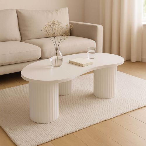 Table Basse En Mdf Décor Mélaminé Blanc