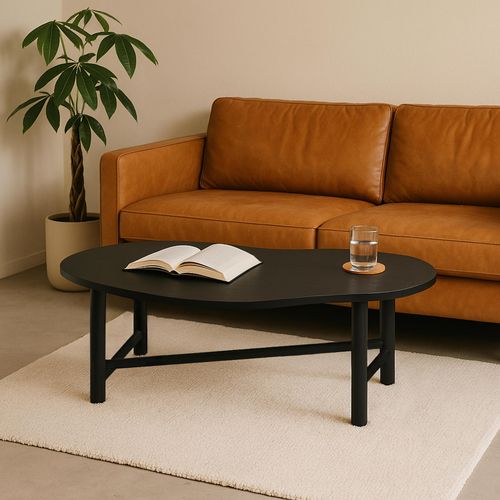 Table Basse Décor Mélaminé Noir