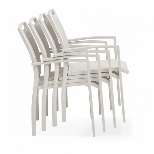 Lot De 2 Fauteuils En Aluminium Crème Butterfly