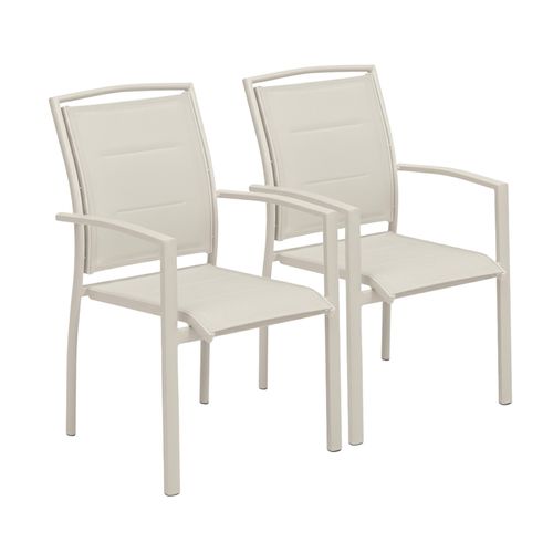 Lot De 2 Fauteuils En Aluminium Crème Butterfly