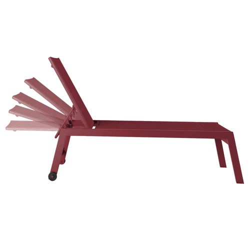 Lot De 2 Bains De Soleil En Aluminium Et Textilène Pourpre Noumea