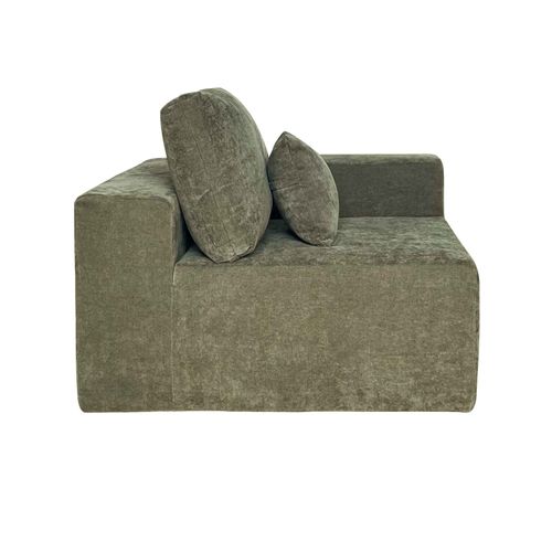 Canapé Modulable 4 Places En Tissu Avec Coussins Vert L 350 Cm Hector