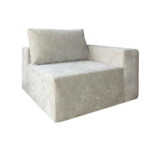 Canapé Modulable 4 Places En Tissu Avec Coussins Écru L 350 Cm Hector