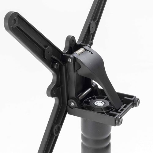 Table à Mange Ronde 60 Cm Inclinable Plateau Blanc/argent Et Pied Noir