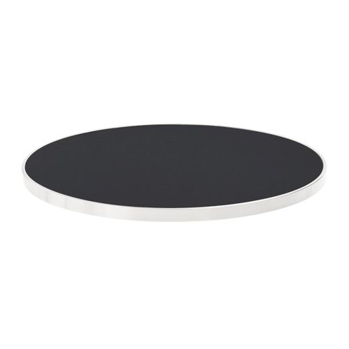 Table à Mange Ronde 60 Cm Inclinable Noir/argent Et Pied Noir