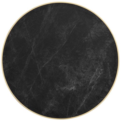 Table Haute Ronde 60 Cm Inclinable Plateau Marbre Noir/doré Et Noir