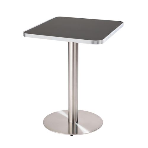 Table à Manger 60 X 60 Cm Pied Argent Et Revêtement Noir/argent Montmartre