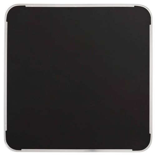Table à Manger 60 X 60 Cm Pied Argent Et Revêtement Noir/argent Montmartre