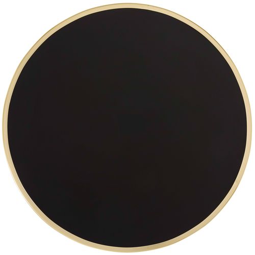 Table à Manger Ronde 60 Cm Plateau Noir/doré Et Pied Argenté