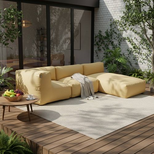 Salon De Jardin Modulable 3 Places Jaune Clair  Mixi