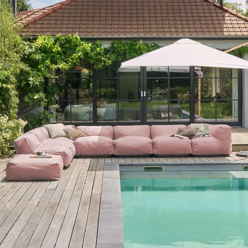 Canapé D'angle Modulable 8 Places Rose Poudré Mixi