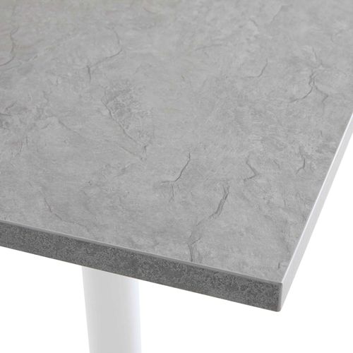 Table Haute Carrée 60 Cm Pied Noir Et Revêtement Béton Gris