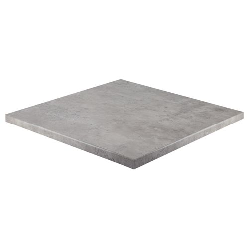 Table à Manger Carrée 60 Cm Pied Blanc Et Revêtement Béton Gris Clair
