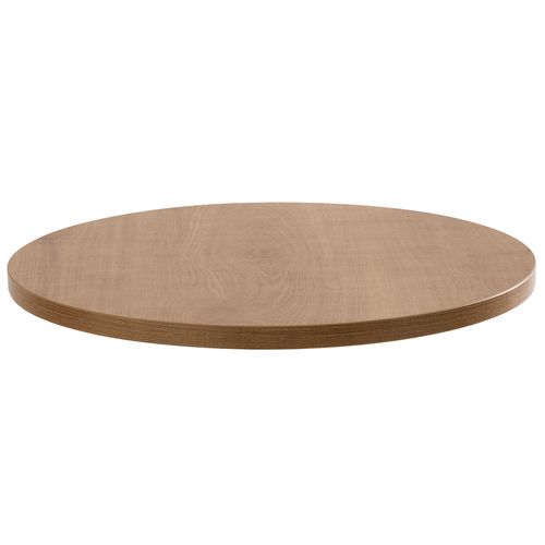 Table à Manger Ronde 60 Cm Pied Blanc Et Revêtement Bois Clair