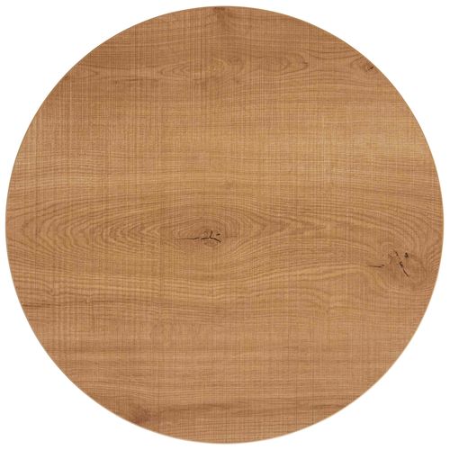 Table à Manger Ronde 60 Cm Pied Blanc Et Revêtement Bois Clair