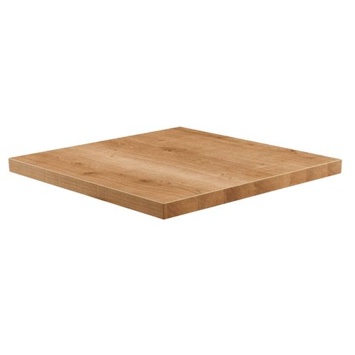 Table à Manger Carrée 60 Cm Pied Noir Et Revêtement Bois Clair