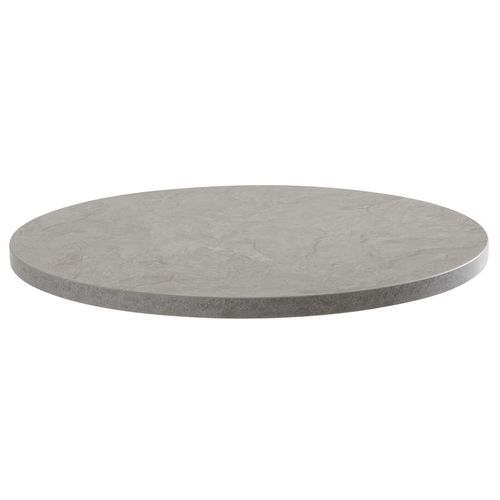 Table à Manger Ronde 60 Cm Pied Noir Et Revêtement Béton Gris