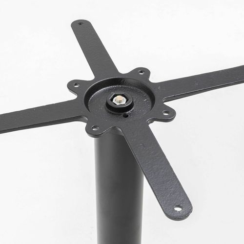 Table à Manger Ronde 60 Cm Pied Noir Et Revêtement Bois Foncé