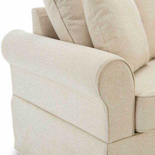 Canapé Droit 3 Places En Polyester Écru L 200 Cm