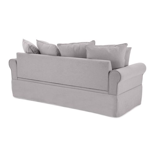 Canapé Droit 3 Places En Polyester Gris Clair L 200 Cm