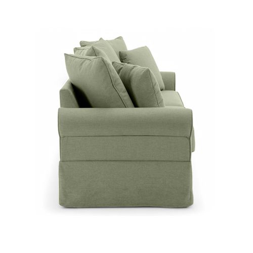 Canapé Droit 3 Places En Polyester Vert L 200 Cm