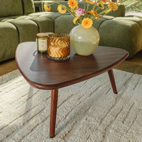 Table Basse Triangulaire En Mdf Bois Foncé