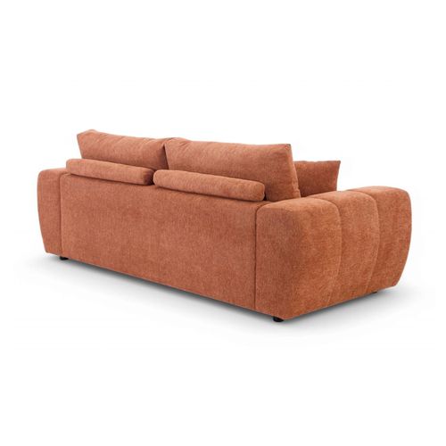 Canapé Droit 3 Places Terracotta L 238 Cm  Tissu Bubble