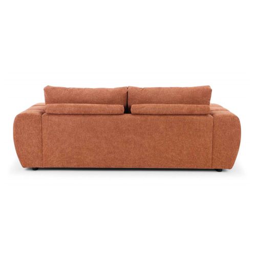 Canapé Droit 3 Places Terracotta L 238 Cm  Tissu Bubble