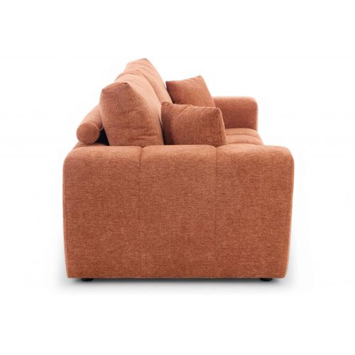 Canapé Droit 3 Places Terracotta L 238 Cm  Tissu Bubble