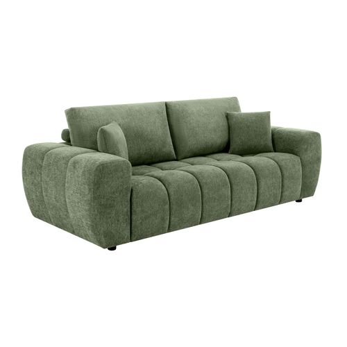 Canapé Droit 3 Places Vert L 238 Cm  Tissu Bubble