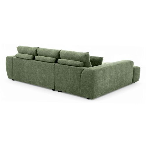 Canapé D'angle Gauche En Tissu 3 Places Vert L 270 Cm  Tissu Bubble