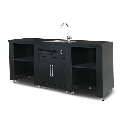 Cuisine D'extérieur 3 Éléments Avec Évier Noir