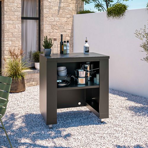 Cuisine D'extérieur 3 Élements Avec Barbecue Noir Memphis