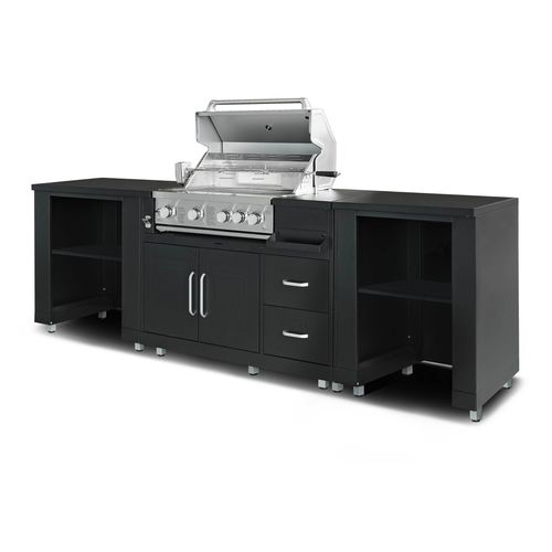 Cuisine D'extérieur 3 Élements Avec Barbecue Noir Memphis