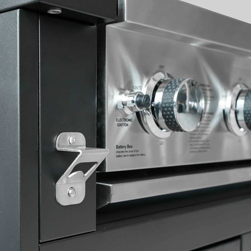 Cuisine D'extérieur 3 Éléments Avec Barbecue Noir