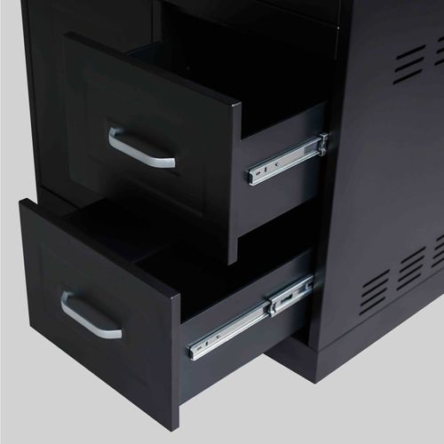 Cuisine Extérieure 3 Éléments Avec Gazinière Noir