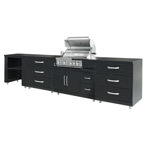 Cuisine D'extérieur Acier 4 Éléments Avec Barbecue Memphis