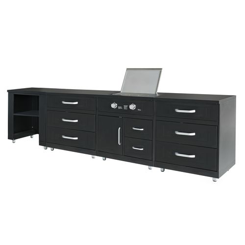 Cuisine D'extérieur 4 Éléments Avec Gazinière Noir