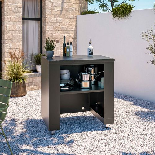 Cuisine D'extérieur 4 Éléments Avec Gazinière Noir