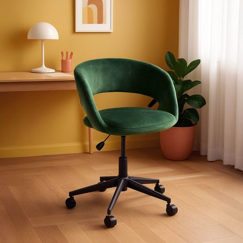 Chaise De Bureau à Roulettes En Velours Vert