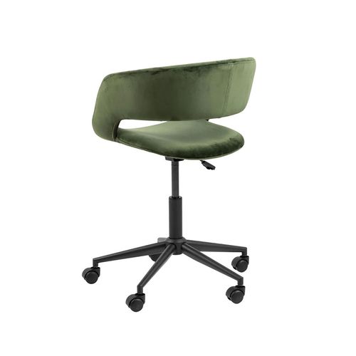 Chaise De Bureau à Roulettes En Velours Vert