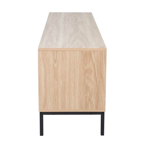 Meuble TV Rectangulaire 2 Portes L160 Cm Bois Clair