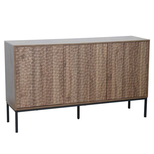 Buffet 3 Portes Moderne Rectangulaire L147 Cm Bois Foncé