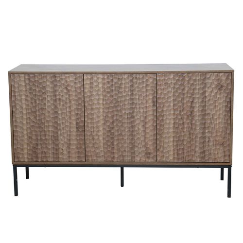 Buffet 3 Portes Moderne Rectangulaire L147 Cm Bois Foncé