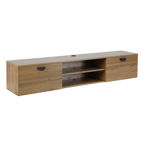 Meuble TV Suspendu 160 Cm Industriel Bois Clair