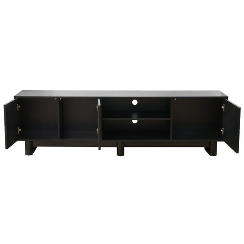 Meuble TV Rectangulaire 3 Portes L200 Cm Noir