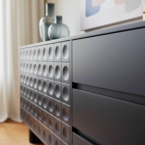 Buffet Moderne Rectangulaire L160 Cm Noir