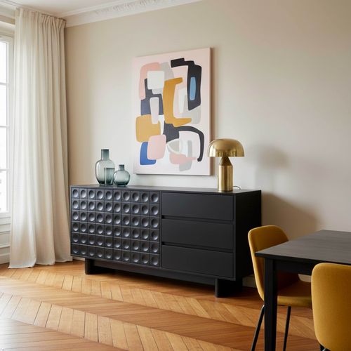 Buffet Moderne Rectangulaire L160 Cm Noir