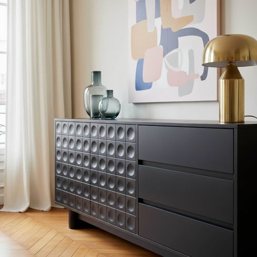 Buffet Moderne Rectangulaire L160 Cm Noir